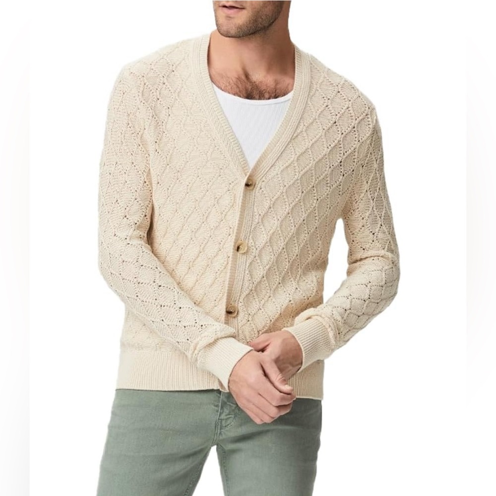 PAIGE Men’s Perry Cardigan in Ocean Salt